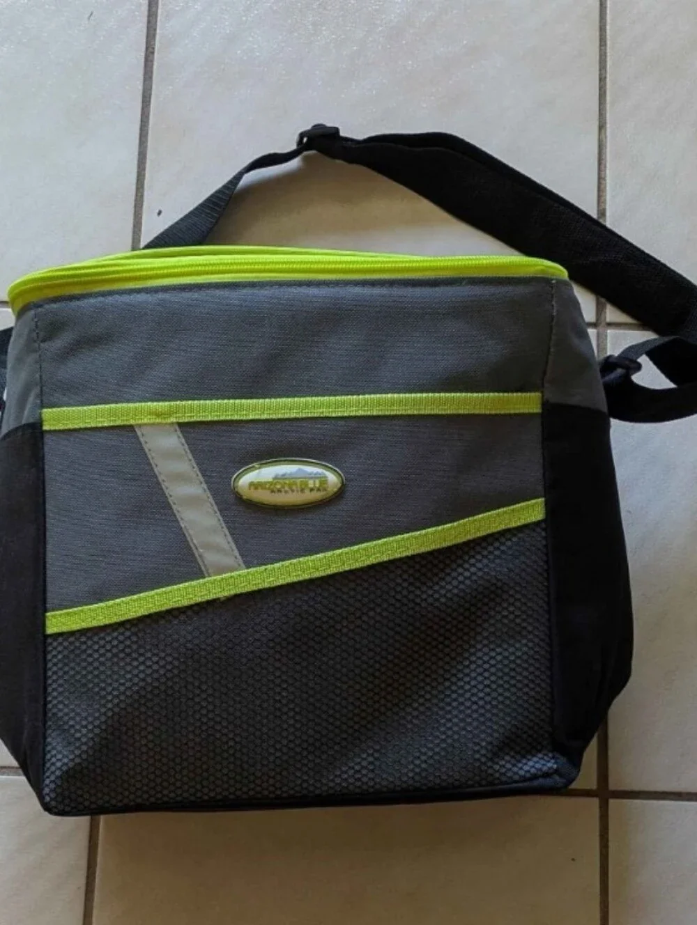 Arizona Blue Artic Pak Gray & Lime Insulated Cooler Bag Travel Luggage Bag
